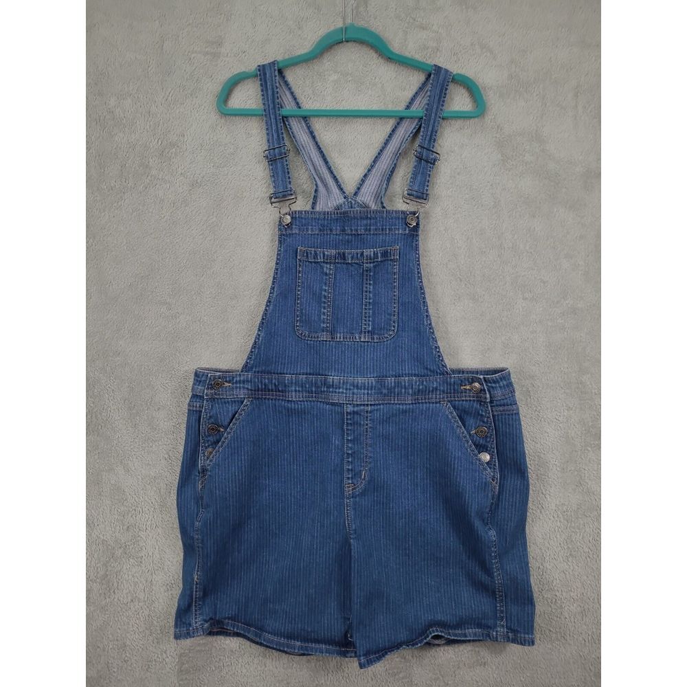 Torrid Relaxed Vintage Stretch Shortall Railroad Stripes‎  Sz 16